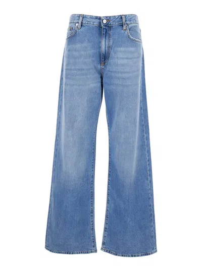 Roy Rogers Js) Super Wide Woman Denim Tencel Ocean Denim In Blue