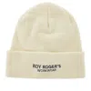 Roy Rogers Knitted Beanie Hat With Logo Embroidery In White