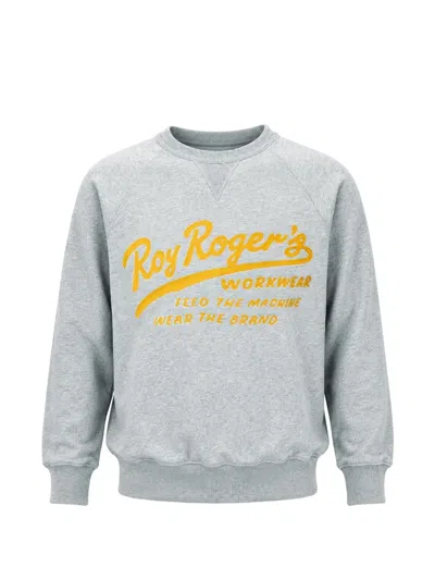 Roy Rogers Logo-embroidered Raglan-sleeve Sweatshirt In Gray