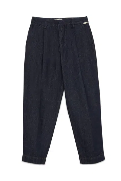 Roy Rogers Maemi Chino Trousers With Medium Waist And Front Welt Pockets In Black