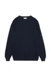 Roy Rogers Solid Color Wool Blend Sweater In Blue