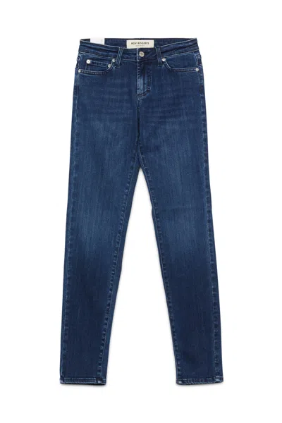 Roy Rogers Mid-rise Push-up Skinny Jeans For Women In Blue