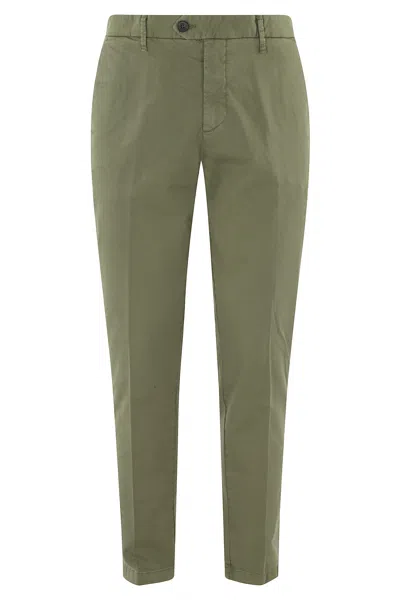 Roy Rogers Military Conduit French Pockets Belt Loops Cotton-blend Chino Pants In Green