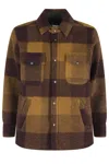 Roy Rogers Over Shirt Ashwell Man Blend Wool Check In Brown