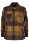 Roy Rogers Over Shirt Ashwell Man Blend Wool Check In Brown