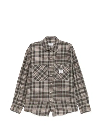 Roy Rogers Patch-pocket Checked Shirt In Gray