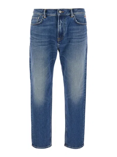 Roy Rogers Roy Roger's Dapper Re-search Stretch Denim Jeans With Zip & Button Closure In Blu