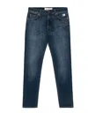 Roy Rogers Slim Fit Rinse-wash Denim Jeans With Medium Waistband And Logo Detailing In Navy
