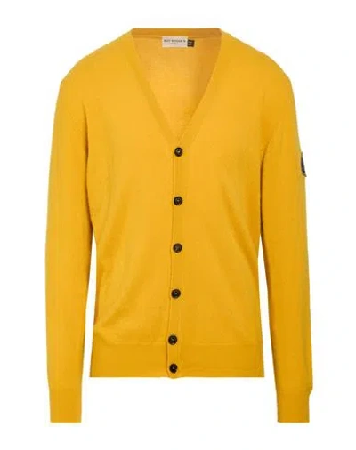 Roy Rogers Roÿ Roger's Man Cardigan Mustard Size L Wool, Viscose, Polyamide, Cashmere In Yellow