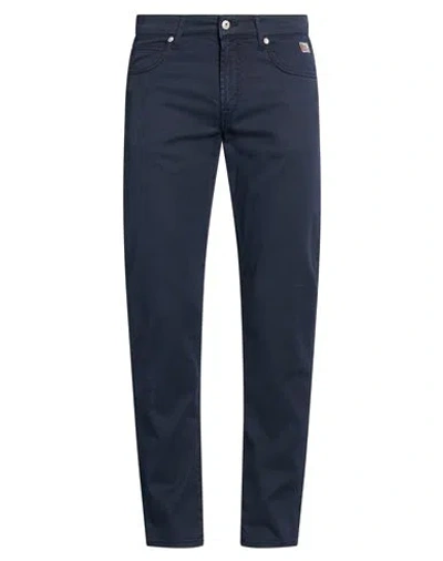 Roy Rogers Roÿ Roger's Man Pants Navy Size 27 Cotton, Lyocell, Elastane In Blue
