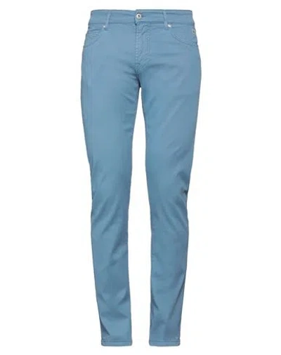 Roy Rogers Roÿ Roger's Man Pants Pastel Blue Size 35 Cotton, Lyocell, Elastane