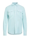 Roy Rogers Roÿ Roger's Man Shirt Sky Blue Size S Cotton In Blue