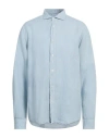 Roy Rogers Roÿ Roger's Riviera Man Shirt Sky Blue Size L Linen