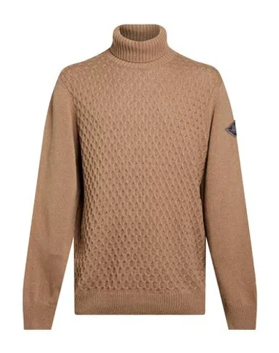 Roy Rogers Roÿ Roger's Man Turtleneck Camel Size L Wool, Polyamide, Viscose, Cashmere In Brown