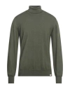 Roy Rogers Roÿ Roger's Man Turtleneck Military Green Size Xxl Wool In Gray