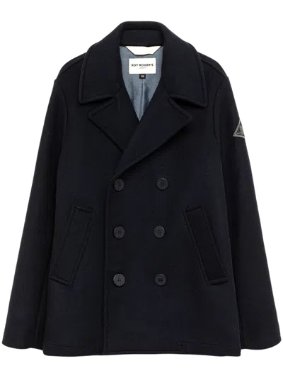 Roy Rogers Roy Roger's Men's Wool-blend Coat In Navy