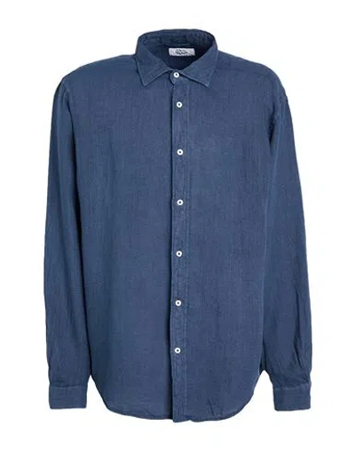 Roy Rogers Roÿ Roger's Riviera Man Shirt Blue Size 3xl Linen