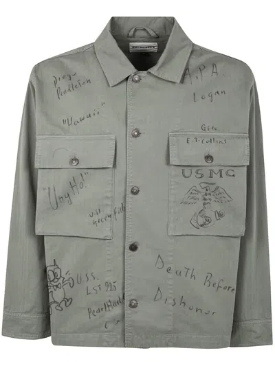 ROY ROGERS ROY ROGER'S SHIRT FATIGUE MAN HERRINGBONE CLOTHING