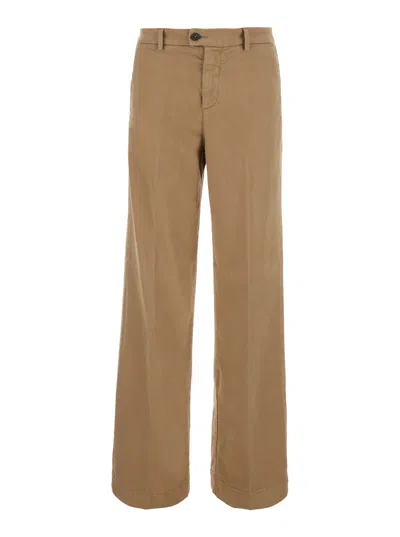 Roy Rogers Roy Roger's Straight-leg Cotton Trousers In Brown