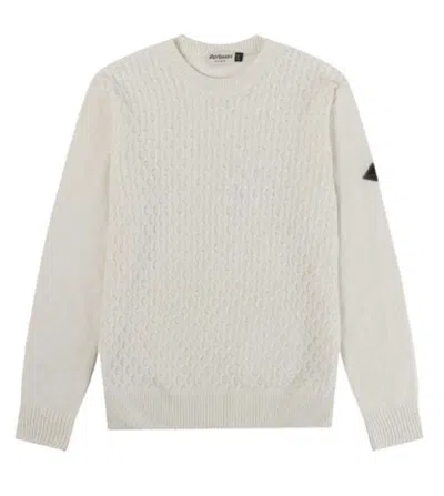 Roy Rogers Walnut Stitch Crew Neck Sweater In Cream