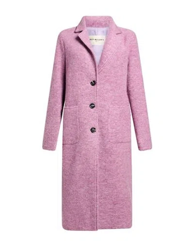 Roy Rogers Roÿ Roger's Woman Coat Mauve Size 6 Wool, Polyester In Purple