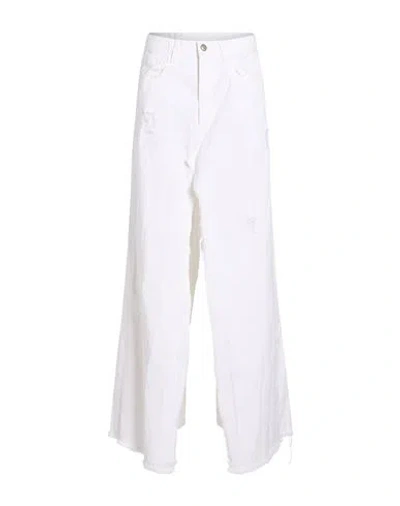 Roy Rogers Roÿ Roger's Woman Denim Skirt White Size 28 Cotton