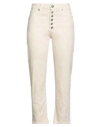 Roy Rogers Roÿ Roger's Woman Jeans Ivory Size 28 Cotton, Elastane In White