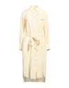Roy Rogers Roÿ Roger's Woman Midi Dress Pastel Yellow Size S Linen In Yellow