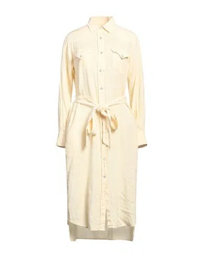 Roy Rogers Roÿ Roger's Woman Midi Dress Pastel Yellow Size S Linen