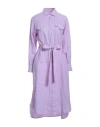 Roy Rogers Roÿ Roger's Woman Midi Dress Lilac Size L Linen In Purple