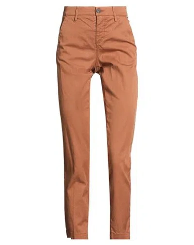 Roy Rogers Roÿ Roger's Woman Pants Brown Size 24 Cotton, Lyocell, Elastane
