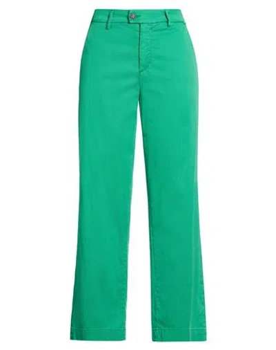 Roy Rogers Roÿ Roger's Woman Pants Green Size 28 Cotton, Lyocell, Rubber