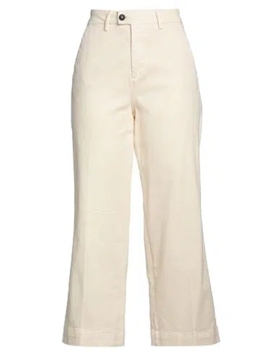Roy Rogers Roÿ Roger's Woman Pants Ivory Size 30 Cotton, Lyocell, Elastane In White