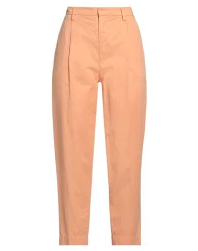 Roy Rogers Roÿ Roger's Woman Pants Mandarin Size 26 Cotton, Linen, Elastane In Orange