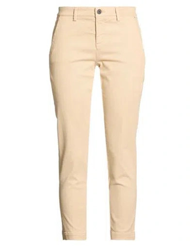 Roy Rogers Roÿ Roger's Woman Pants Sand Size 26 Cotton, Lyocell, Elastane In Beige