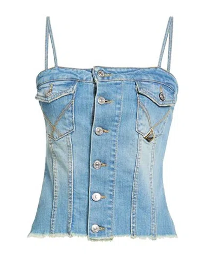 Roy Rogers Roÿ Roger's Woman Top Blue Size M Cotton, Elastane