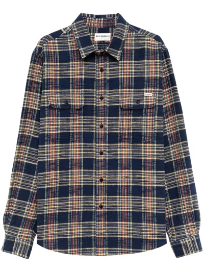 Roy Rogers Roy Roger's Work Shirt In Check Print Flannel By Roy Roger's In Blue
