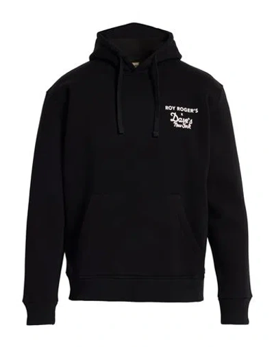 Roy Rogers Roÿ Roger's X Dave's New York Man Sweatshirt Black Size L Cotton, Polyester