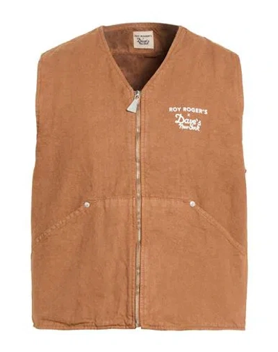 Roy Rogers Roÿ Roger's X Dave's New York Man Vest Camel Size L Cotton In Brown