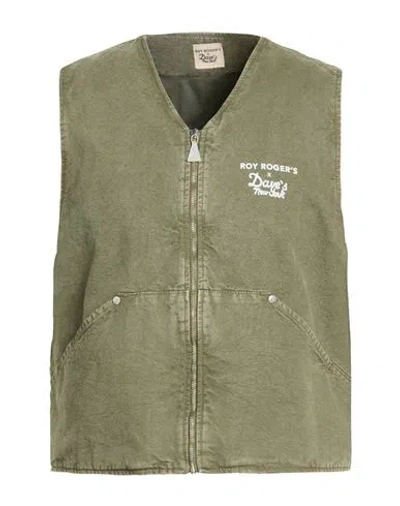 Roy Rogers Roÿ Roger's X Dave's New York Man Vest Military Green Size Xl Cotton