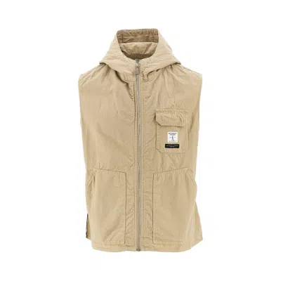 Roy Rogers Hooded Zip-fastening Vest In Neutral