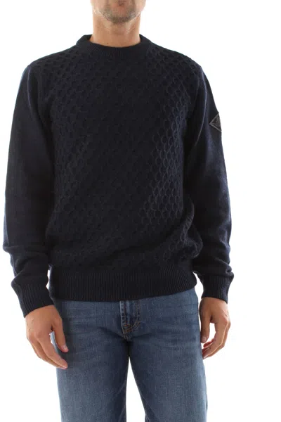 Roy Rogers Shirts Man Roy Roger's Rru502cc64 Knit Knit Mesh F.7 Point 999 Denim In Blue