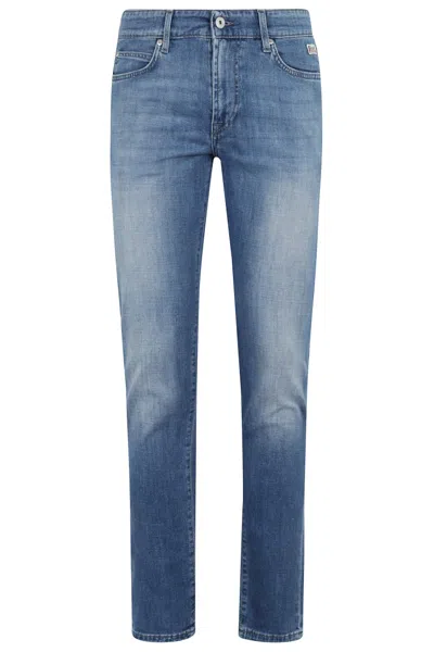 Roy Rogers Slim-fit Blue Denim Jeans With Low-rise Waist