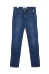 Roy Rogers Slim-fit Dark Wash Denim Jeans With Contrasting Stitching In Blue
