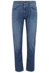 Roy Rogers Slim-fit Five-pocket Blue Jeans With Medium Rise In Blue