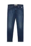 Roy Rogers Slim Fit Rinse-wash Denim Jeans With Medium Waistband And Logo Detailing In Black
