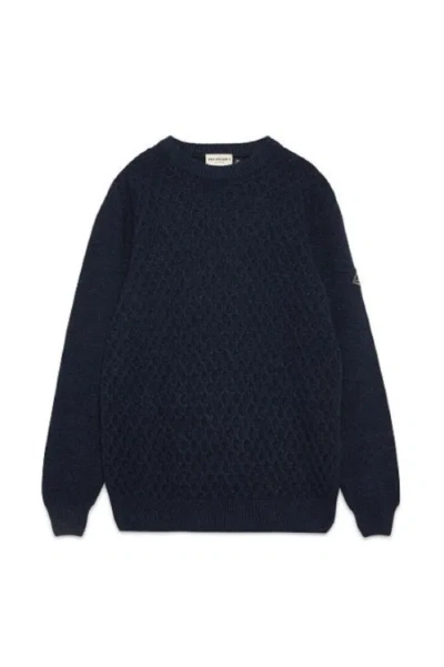 Roy Rogers Solid Color Wool Blend Sweater In Blue