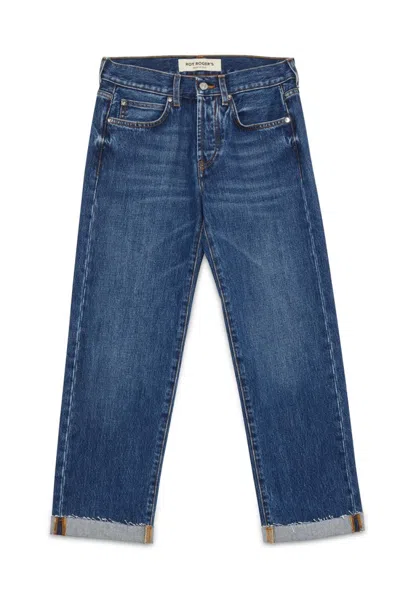 Roy Rogers Straight Jeans With Low Waist And Unique Raw Cut Bottom In Green