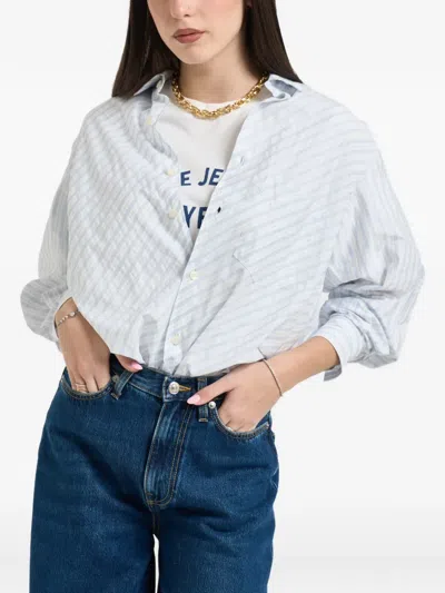 Roy Rogers Striped Long-sleeve Shirt In Blue