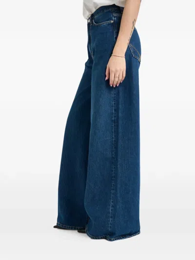Roy Rogers Wide-leg Jeans In Blue